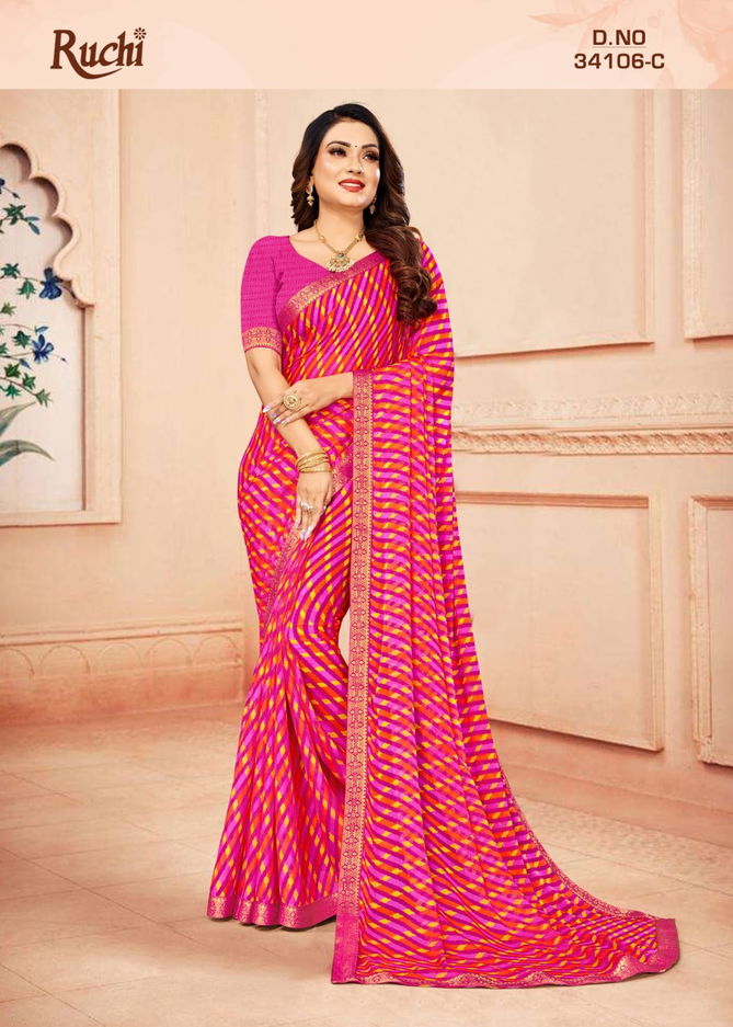 Simayaa Lehriya 106 Chiffon Printed Sarees Wholesale Price In Surat